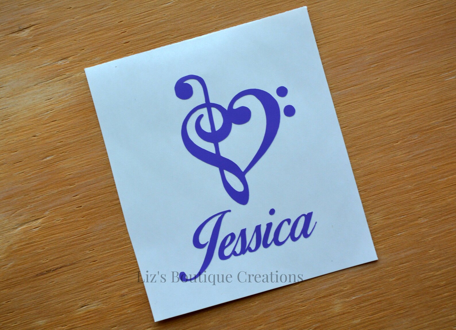 Music Note Heart Decal Personalized Music Note Decal Music Etsy