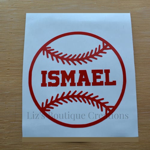 Baseball Decal Name Decal Vinyl Sticker Yeti Baseball Etsy