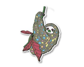 Animal Asylum Sloth Sticker, Cute Animal Stickers, Vinyl Laptop Stickers, Waterbottle stickers, Decal, Rain forest sticker
