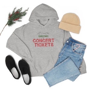 Alles, was ich für Weihnachten will, sind Konzertkarten Unisex Kapuzen-Sweatshirt Hässlicher Weihnachtspullover für Musikliebhaber
