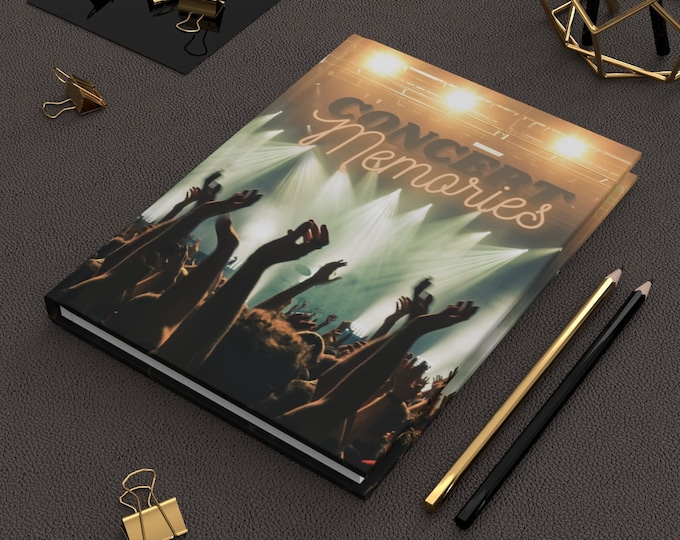 Hardcover Concert Memories Lined Matte Journal - Gift for Music Lovers & Concert Friends