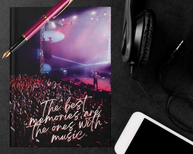 Concert Journal The Best Memories Are The Ones With Music Hardcover Lined Matte Memory Book - Gift for Music Lovers & Concert Friends