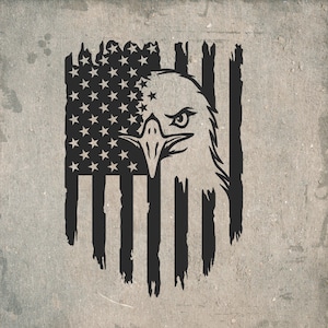 Patriotic Eagle Distressed Flag Vinyl Decal