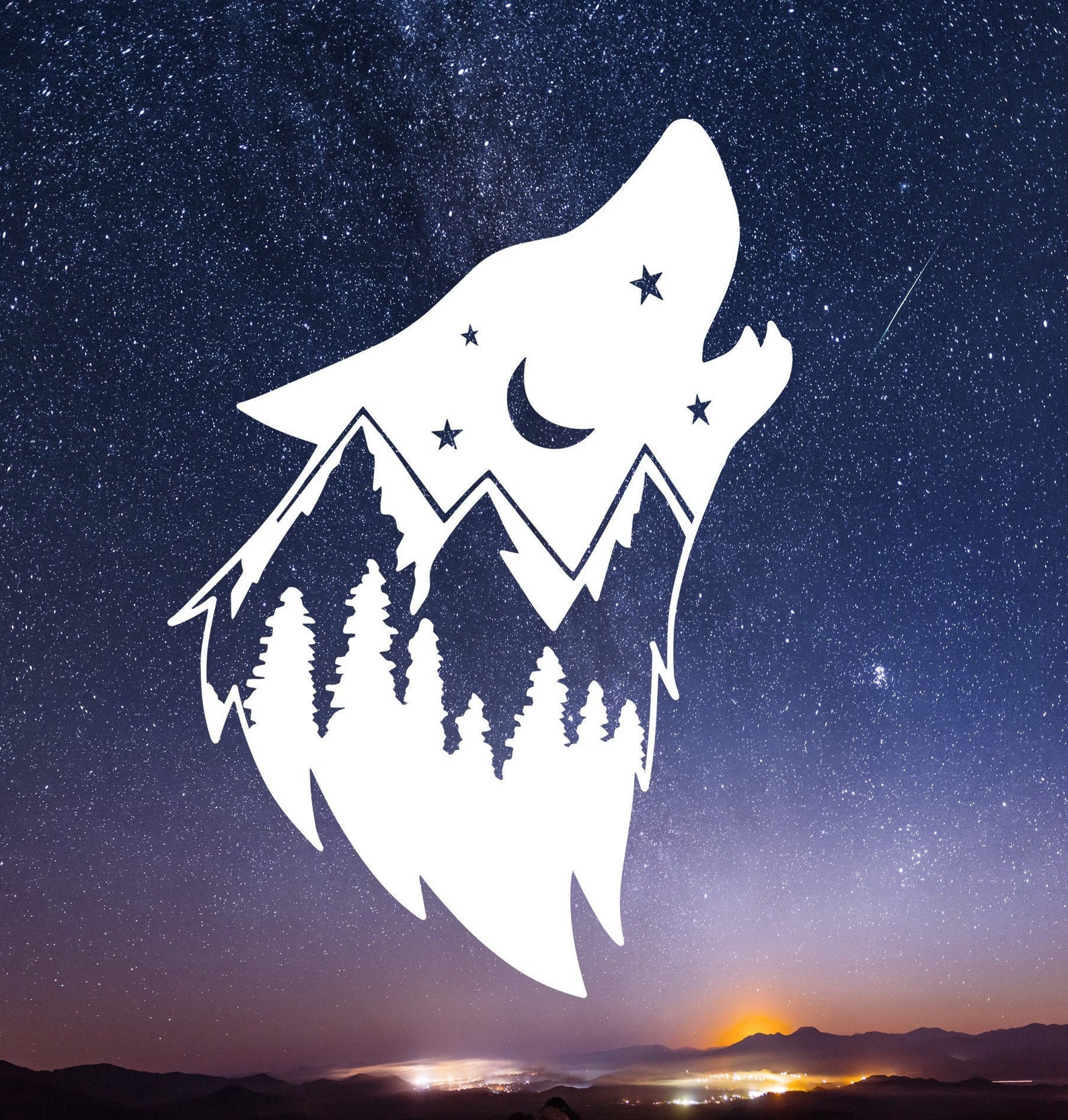 RV Wolf Decal XL RV Decal Howling Wolf Decal Trailer Etsy