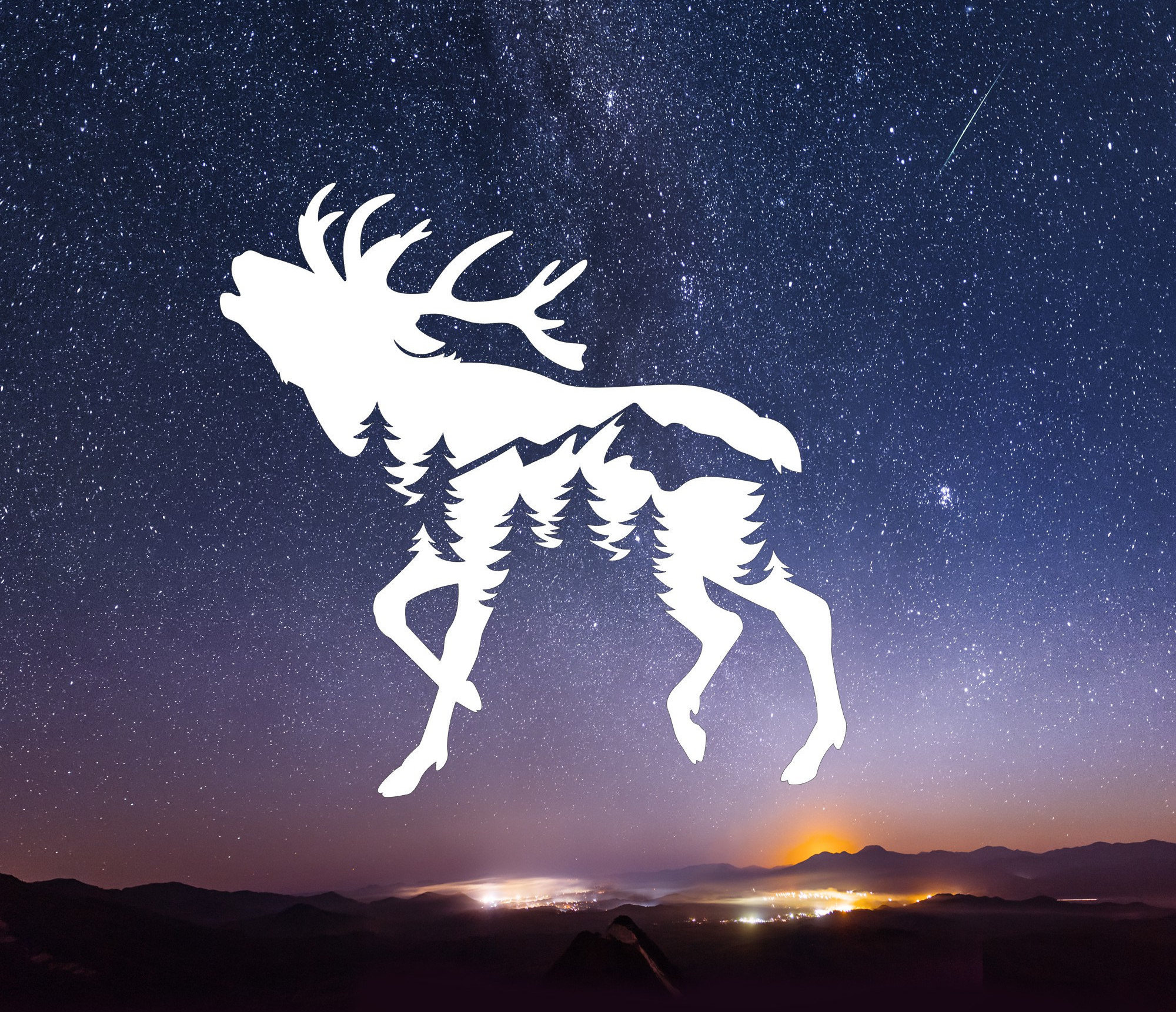 Elk Car Decal Elk Decal Elk Sticker Elk Mountain Etsy