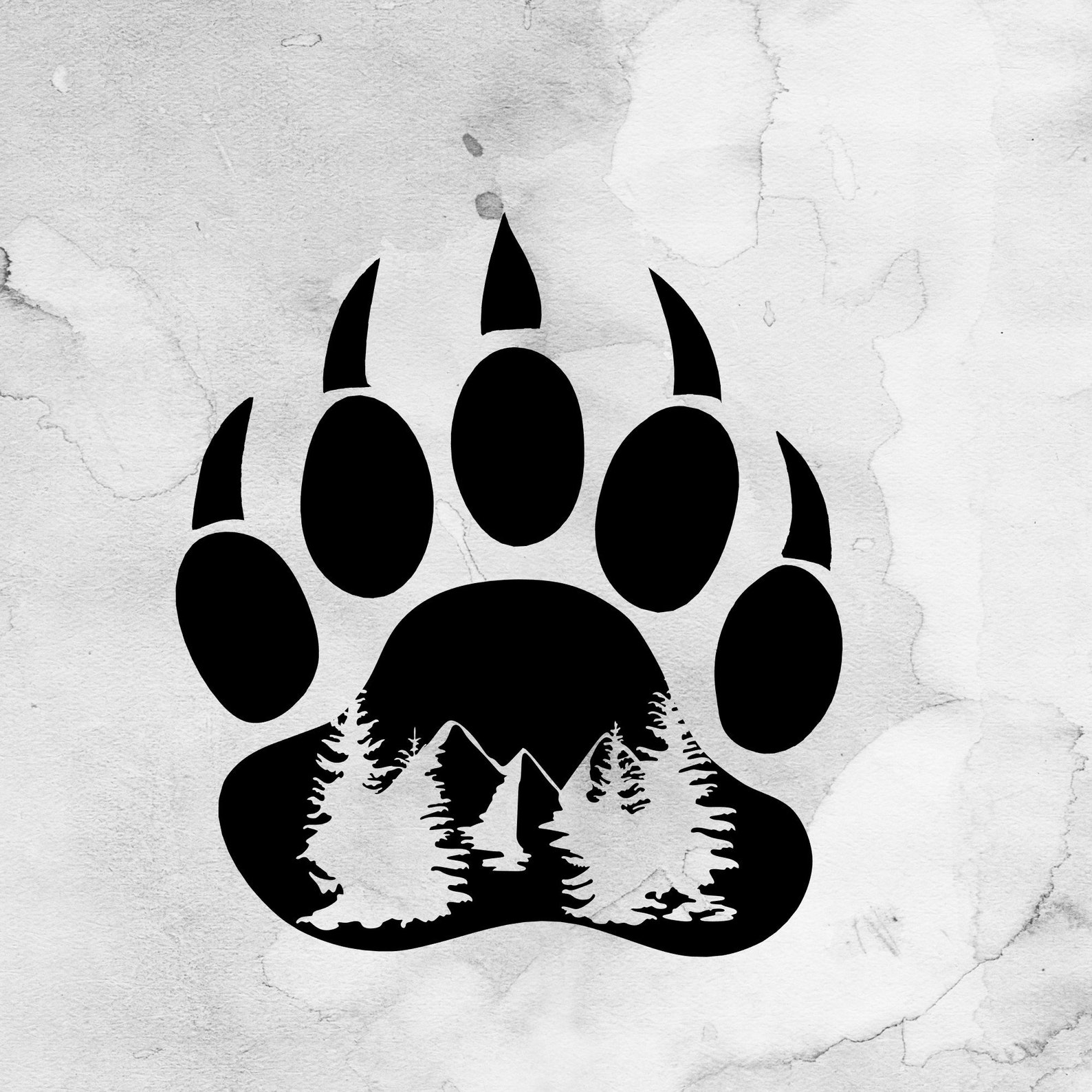 Bear Paw Decal Bear Paw Pacific Northwest Adventure - Etsy