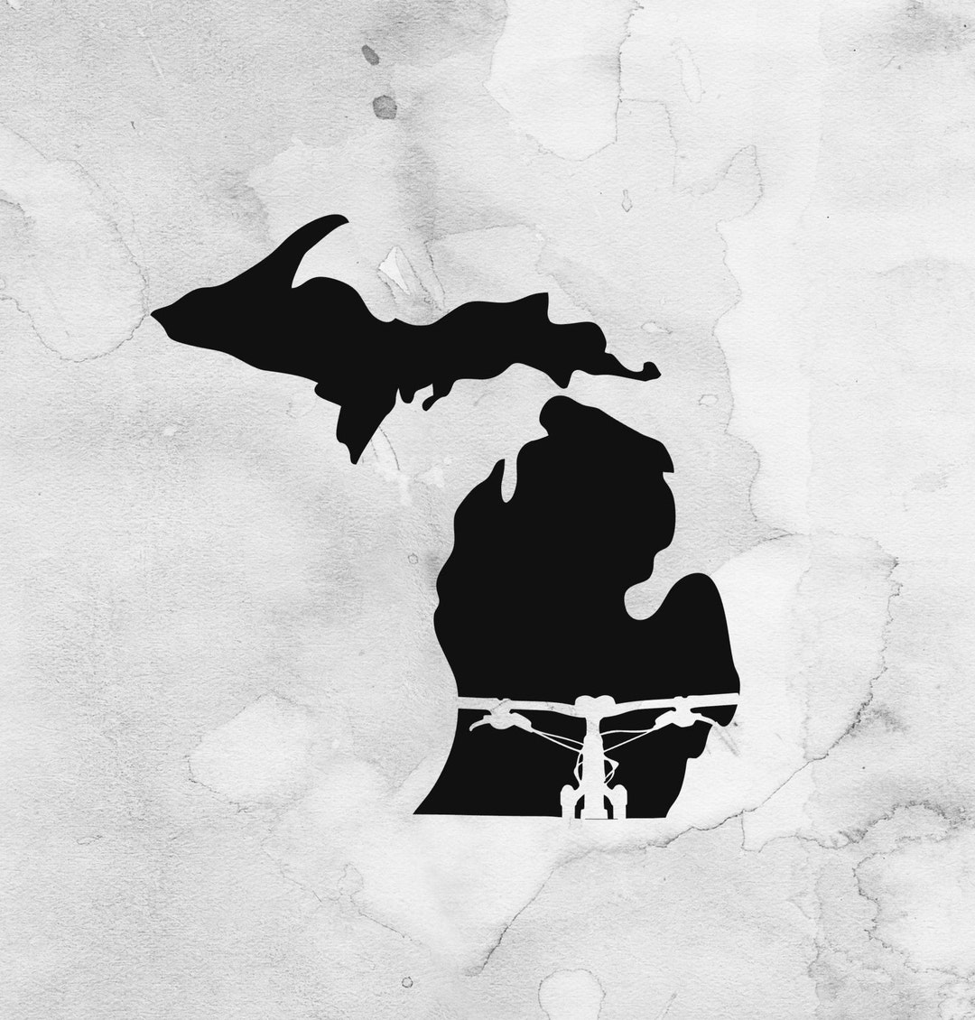 Michigan Mountain Bike Vinyl Decal Michigan Decal Etsy
