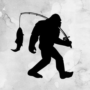 Bigfoot Fishing Decal - RV Decal - Bigfoot RV Decal - Fishing Decal - Camping Decal - Teardrop Camper Decal - Camping Gift