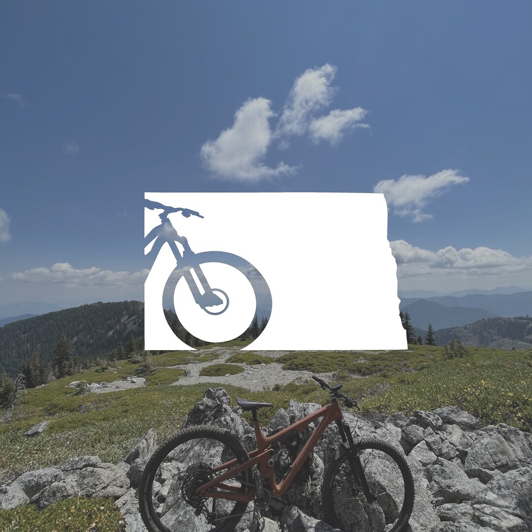 North Dakota Mountain Bike Decal - North Dakota Decal - North Dakota ...