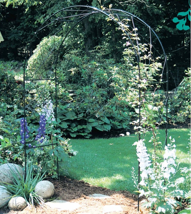 Black Oregon Steel Garden Arch Made in the UK image 1