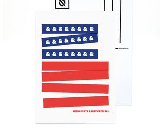 Political postcards / Voter postcards / Feminist graphics / Protest Art / Progressive cards / A Flag For All