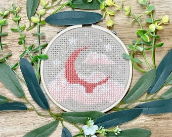Autumn Moon Fall Harvest Dreams Cross Stitch Pattern