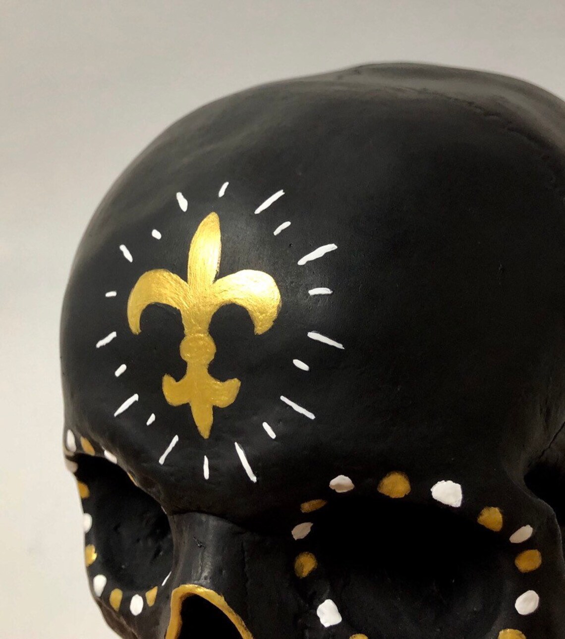 New Orleans Saints Sugar Skull Sculpture Art Black Light Etsy