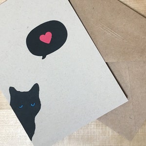 Katze Liebe handgemachte geschnitten Papier Grußkarte