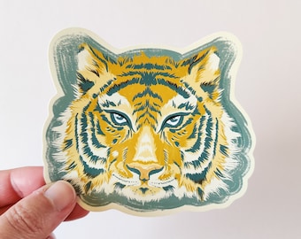 Fierce Tiger Vinyl Sticker: Laptop, Tablet, Journal