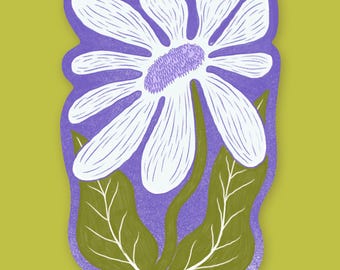 Big Daisy - Floral Vinyl Sticker for Laptops, Tablets, Water Bottles and Bullet Journals