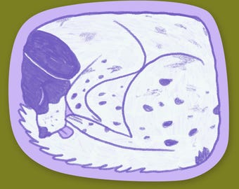 Sleeping Dog - Vinyl Sticker for Laptops, Tablets, Water Bottles and Bullet Journals