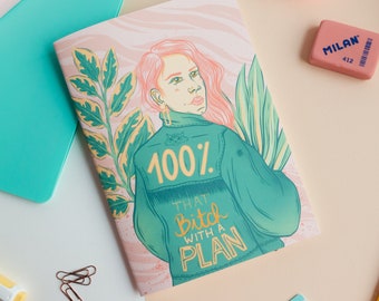 Dotted Notebook with illustrated cover - A5, softcover