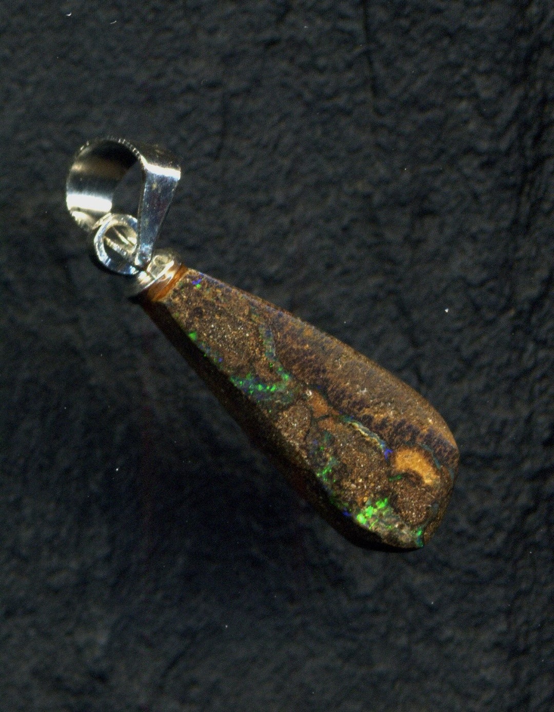 Pendentif Opale Boulder D'Australie (Queensland) 3,70 Carats - Pierre Naturelle Solide, Forme Libre