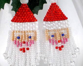 925 Sterling Silver Father Christmas Santa Christmas Tree Star Stud Earrings