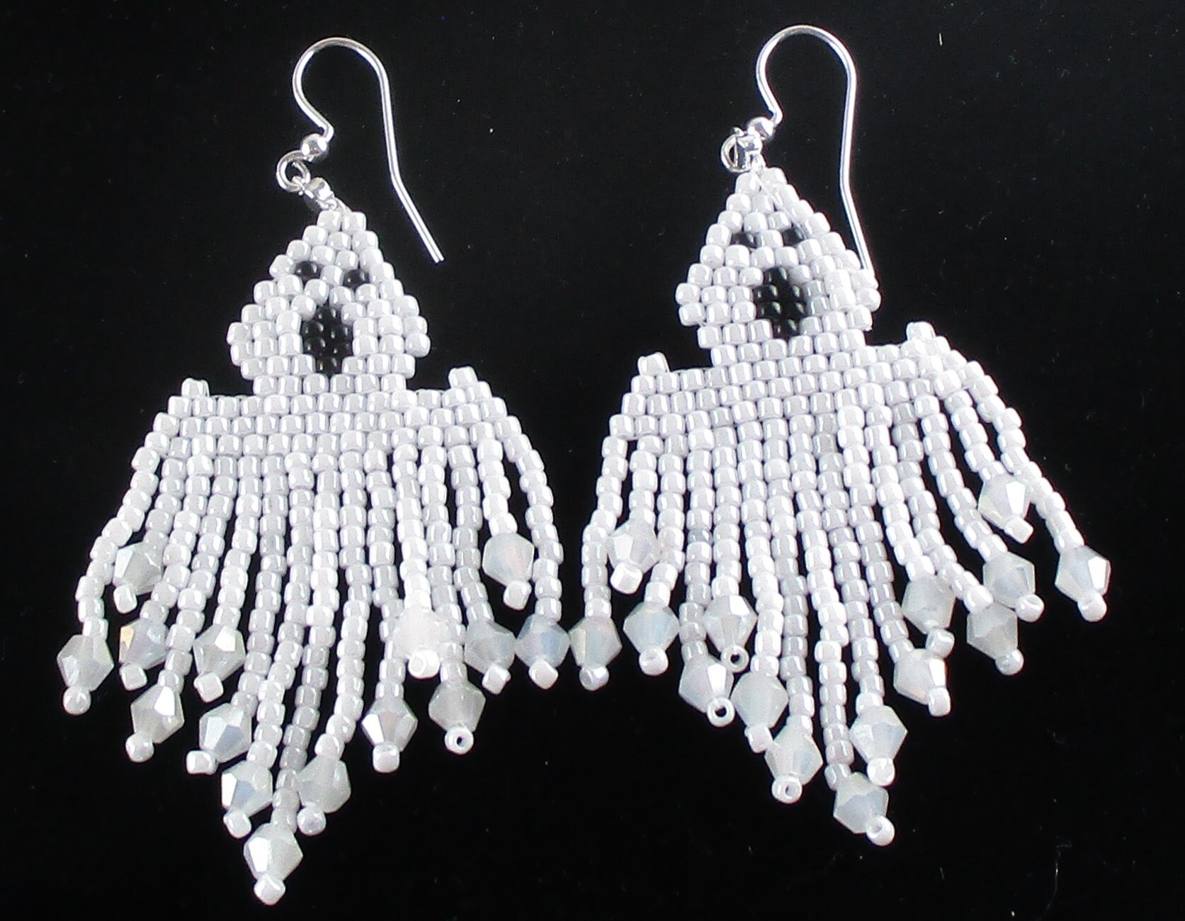 Ghost Earrings Halloween Ghost Beaded Earrings Beaded Ghost Etsy