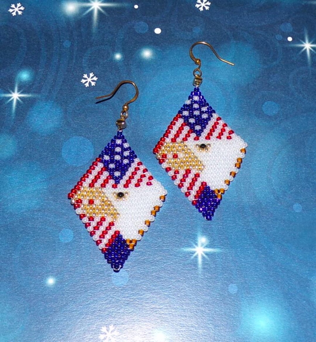 Navy and Orange WAR EAGLE Earrings
