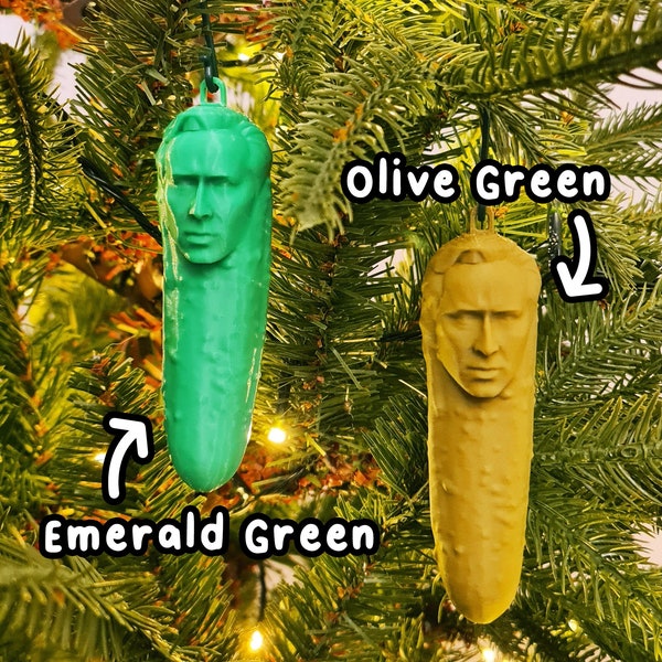 Picolas Cage Hanging Christmas Tree Decoration - Nicolas Cage Pickle Meme Christmas Ornament - High Quality 3D Print