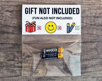 Gift Not Included Funny Joke Gift Batteries Valentine Gag Gift | Rude Adult Cheeky Funny Novelty Prank Present Valentines Present