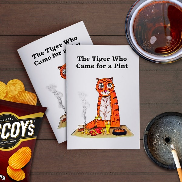 The Tiger Who Came for a Pint Book Replica Recreation | Sean Lock Tiger Book | 8 out of 10 Cats Does Countdown Funny Gift