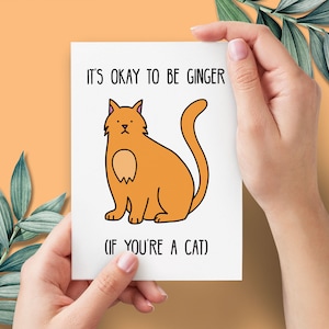 Cartão de aniversário rude do gato do gengibre | Cartões de brincadeiras, cartões engraçados e ofensivos