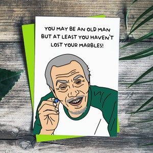 Tintenfisch Spiel Lustig Geburtstagskarte | Old Man Marbles Spiel Tintenfisch Spielkarte | Sie Vielleicht Ein Alter Mann Aber Wenigstens Haben Sie Ihre Murmeln nicht Verloren