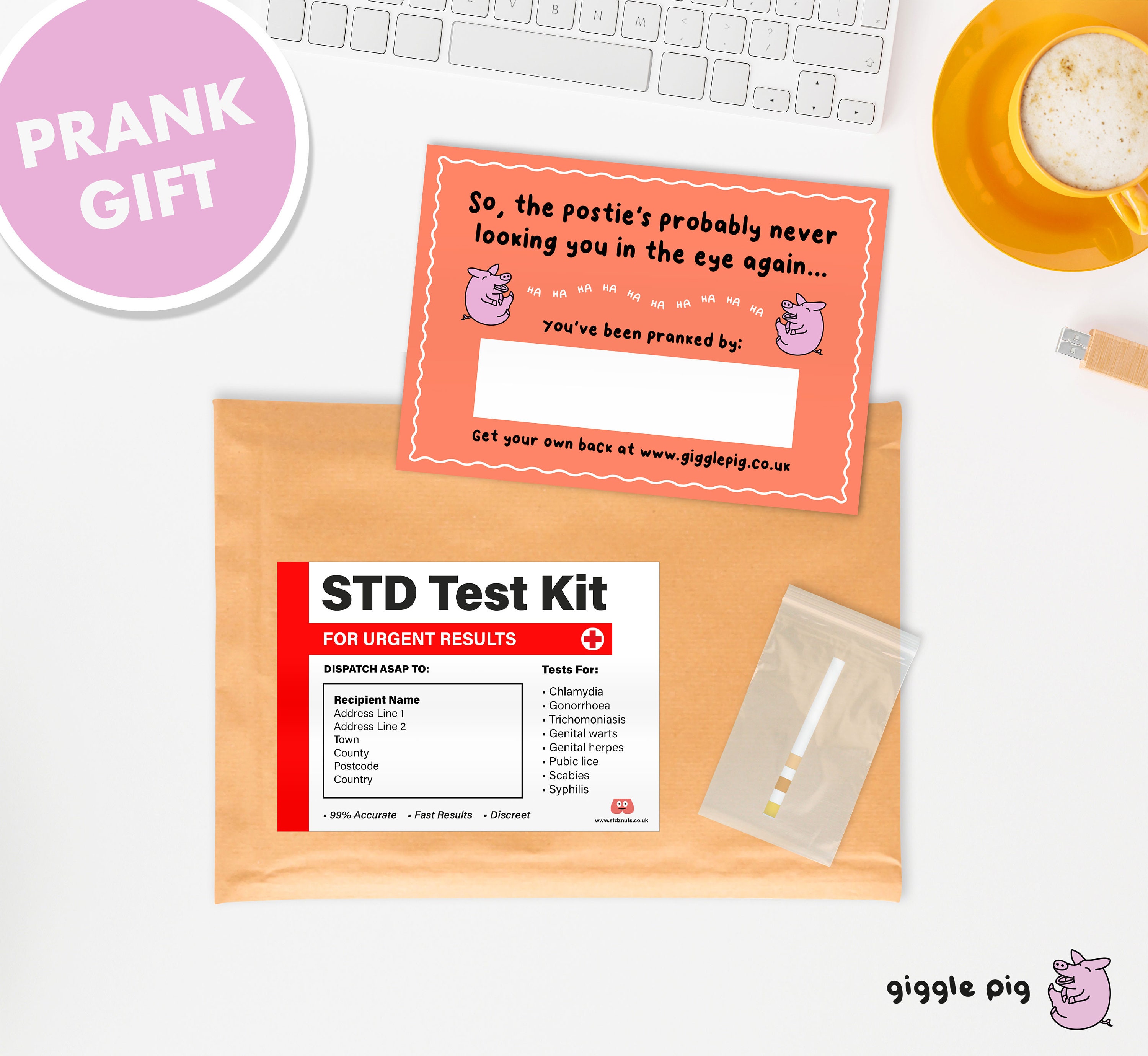 Courrier cadeau STD Test Prank Funny Joke Post Present pour un ami