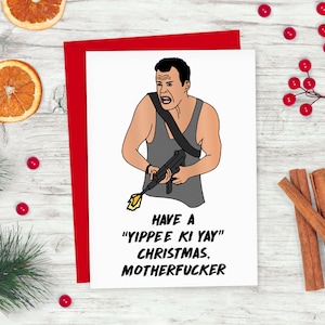 Tarjeta de Navidad de Duro de matar / Yippee Ki Yay Motherfucker / Tarjeta de Navidad de la película divertida de John McClane