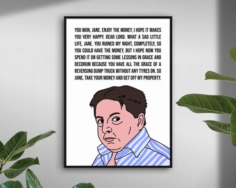 Come Dine With Me Print Jane Poster #1 | Funny Meme Quote Wall Art | Funny British TV Show Print Kitchen | What a Sad Little Life Jane