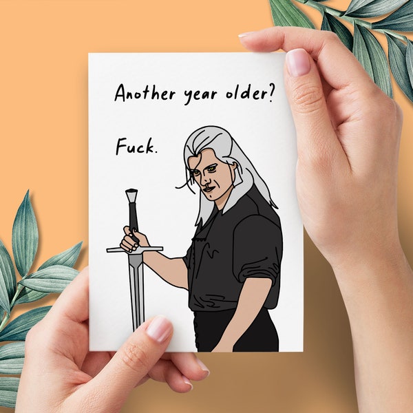 The Witcher Birthday Card | Funny Geralt of Rivia Fuck Card | Henry Cavill The Witcher Birthday Card