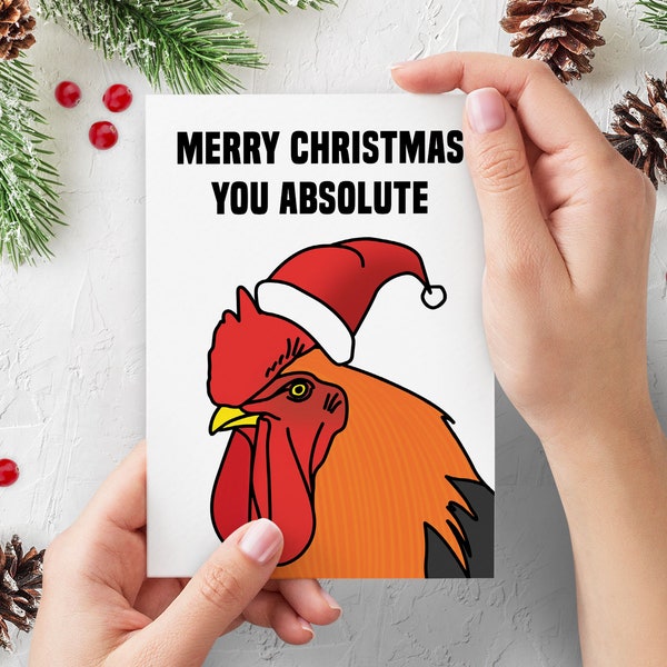 Absolute Cock Chrismas Card | Rude Christmas Card | Funny, Offensive, Naughty Card