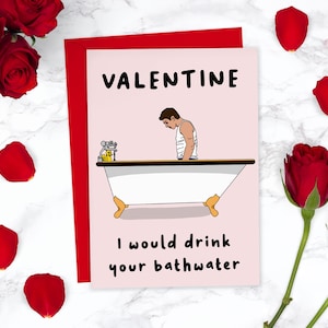 Carte de Saint-Valentin de Saltburn | d'amour drôle de scène d'eau du bain de Zazzle.be Liste d'envies Vous avez des idées ? Carte de Saint Valentin grossière