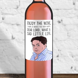 Come Dine With Me Funny Wine Label | Sad Little Life Jane Funny Birthday Wine Bottle | Cheeky TV Present, Novelty Come Dine With Me Gift