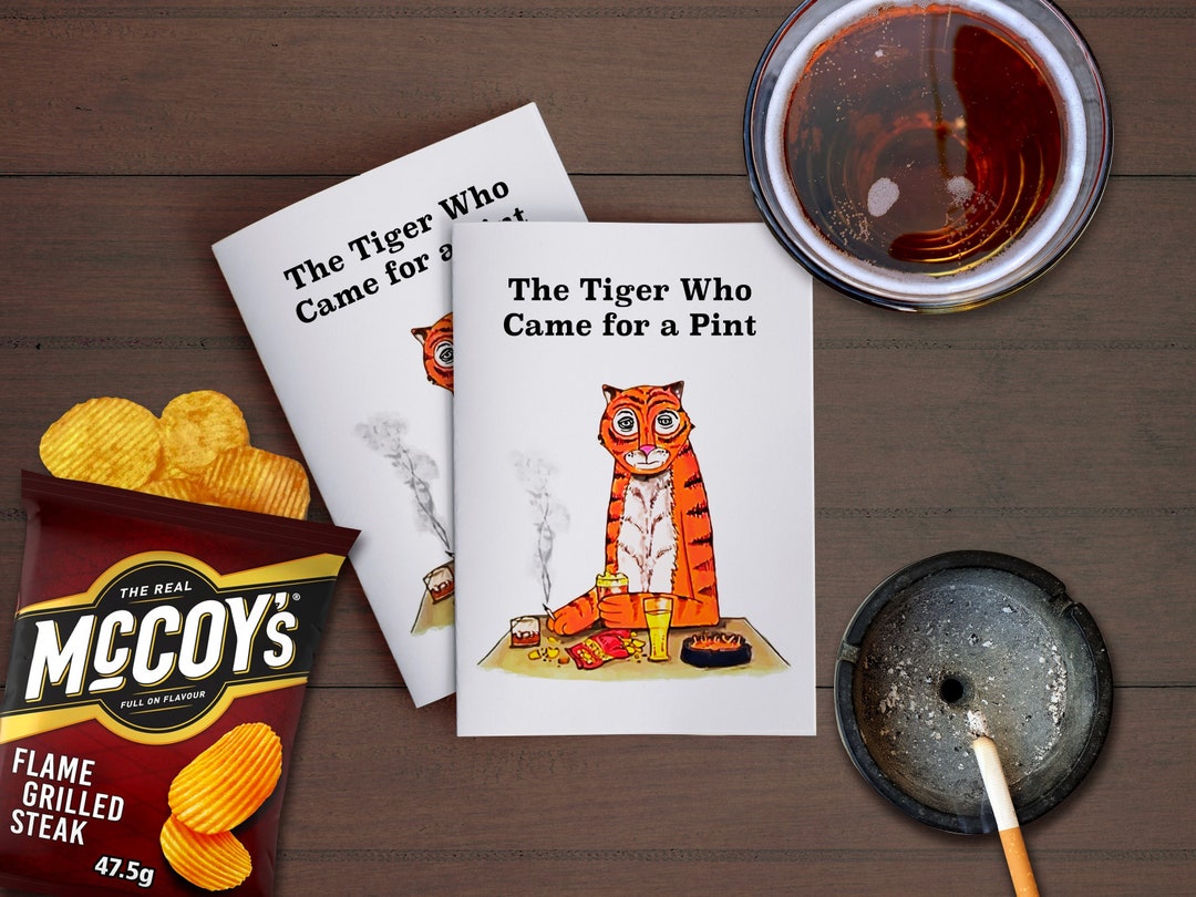 The Tiger Who Came for a Pint Book Replica Recreation Sean Lock Tiger Book 8 Out of 10 Cats Does
