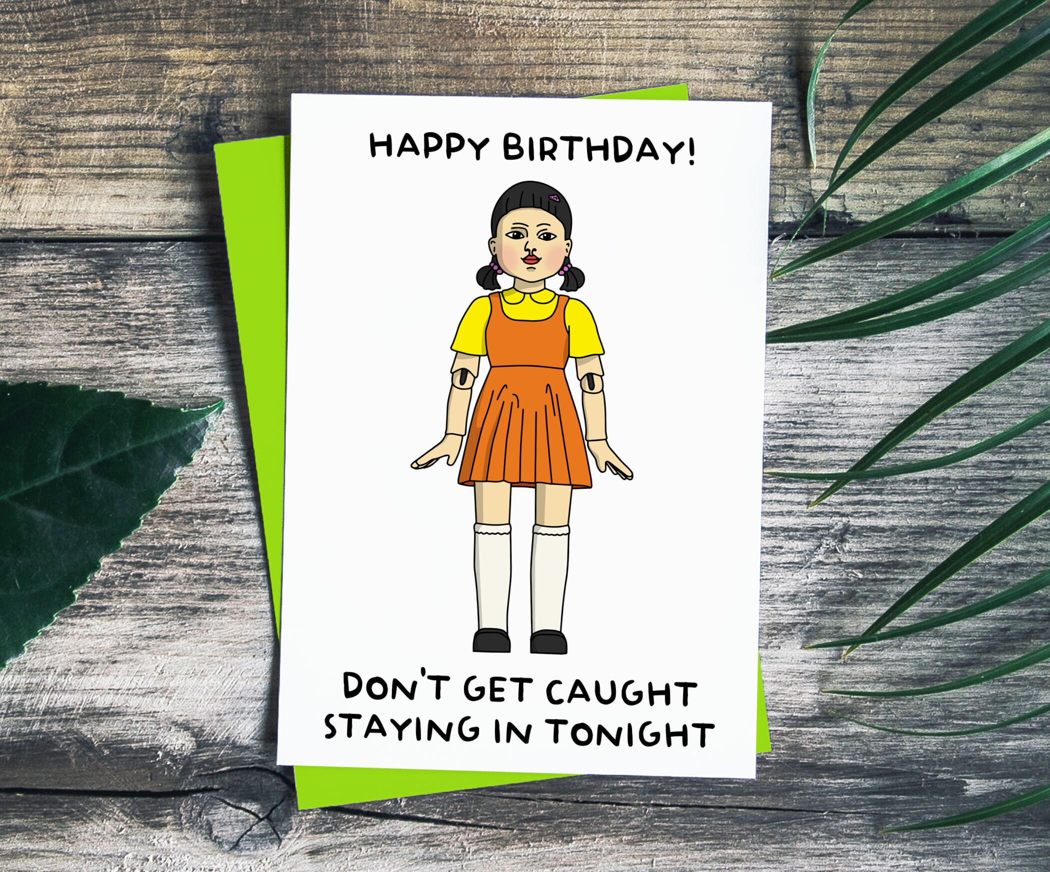 Squid Game Funny Birthday Card Red Light Green Light Squid Etsy