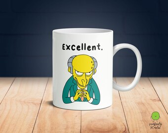 SECONDS SALE #7 - The Simpsons Mr Burns Excellent Mug | Funny Simpsons Gift | Mr Burns and Smithers | Funny Gift (Defected item (See Photo))