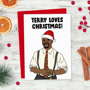 Brooklyn Nine Nine Christmas Card / Terry Crews Terry Loves Christmas / Brooklyn 99 Comedy TV Show Card