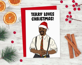 Brooklyn Nine Nine Christmas Card | Terry Crews Terry Loves Christmas | Brooklyn 99 Comedy TV Show Card