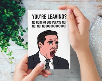 The Office Funny Leaving Card | Michael Scott Meme Work Colleague Card | Funny TV Show Boss Good Luck Retirement Card | Dwight Schrute