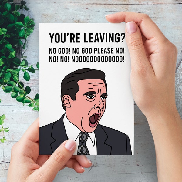 The Office Funny Leaving Card | Michael Scott Meme Work Colleague Card | Funny TV Show Boss Good Luck Retirement Card | Dwight Schrute