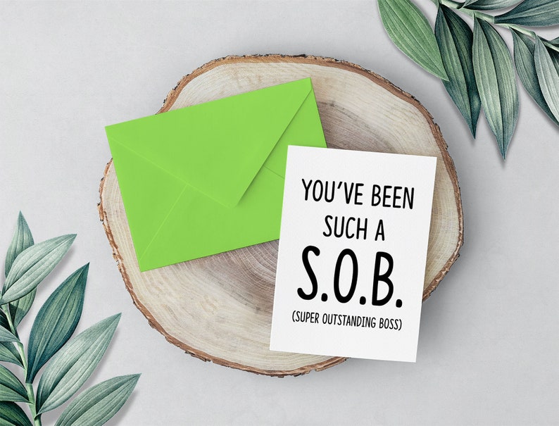 Funny Boss Card Boss Day Gift Boss Leaving Card Son of a Etsy UK
