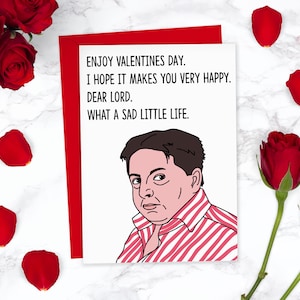 Ven a cenar conmigo Tarjeta divertida de San Valentín / Tarjeta meme del día de San Valentín / Tarjeta para programa de televisión para novio y novia / Qué vida tan triste, Jane