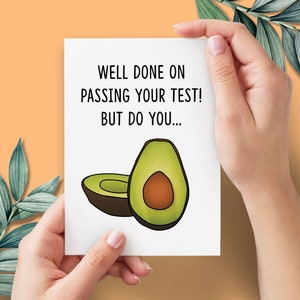 Funny Driving Test Card | Avacado Card | Congratulations Card | Well Done, New Car, Cheeky Card, Driving Test, Learner Card