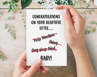 Funny New Baby Card | Rude Congratulations Card | Beautiful New Baby