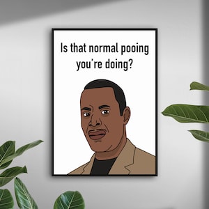 Peepshow Is That Normal Pooing You're Doing-poster | Alan Johnson grappige badkamerkunstprint | Peepshow-afdruk